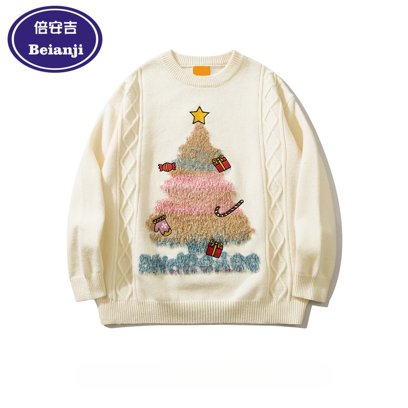 Свитер Beianji модный бренд веселая рождественская елка красный мужской и женский