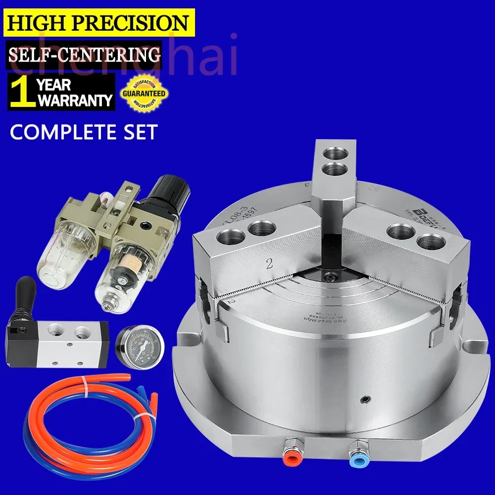 

3 Jaw 4 5 6 8 10 inch Vertical Hollow Pneumatic Chuck for Machining Center Drilling Milling Tapping Machine CNC Lathe Air Chucks