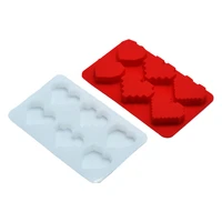 creative 6 cavity pixel love shaped mold food grade silicone crystal drop glue mold household chocolate mold mirror pendant mold
