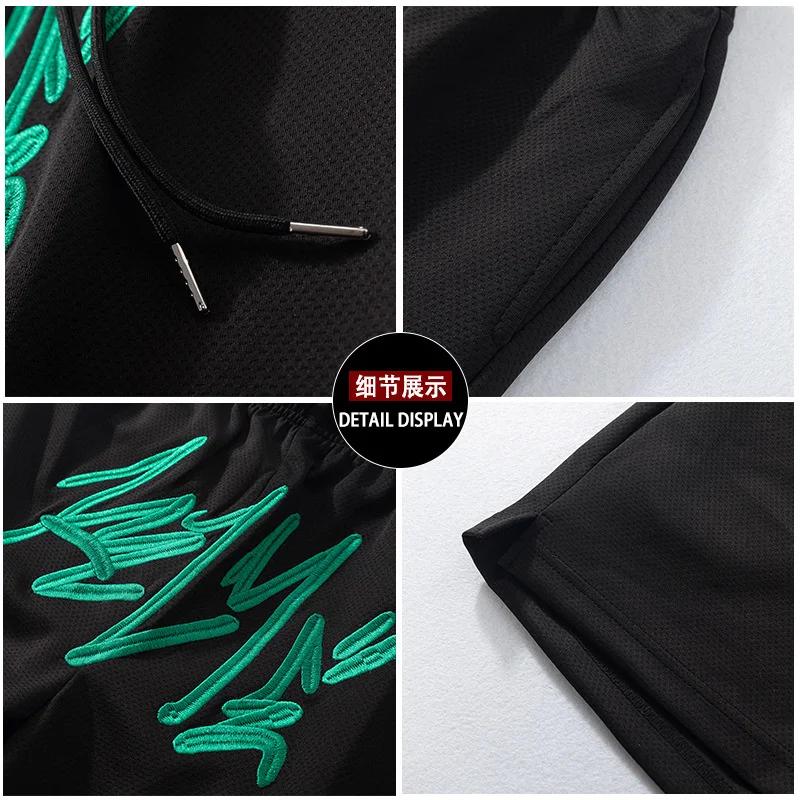 Boys' casual shorts, summer clothing, American street style, quarter pants, sports pants, basketball pants, men's and women's