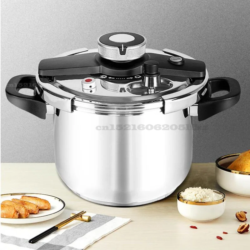 

22CM Fast Pressure Cooker 304 Stainless Steel Pressure Cooker Rotary Decompression Induction Cooker Gas Stove General Purpose