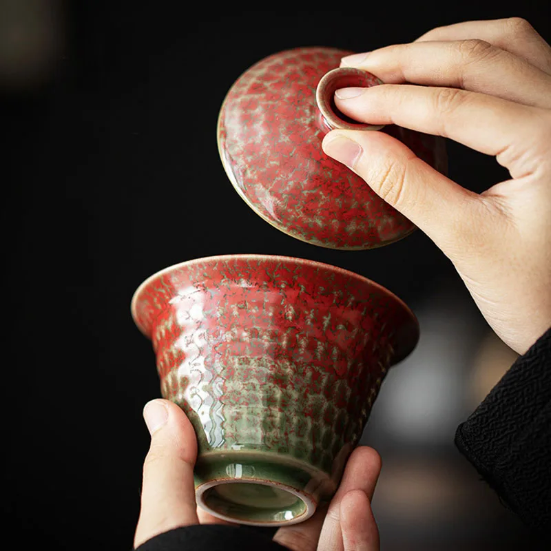 Керамическая гайвань с красной печью