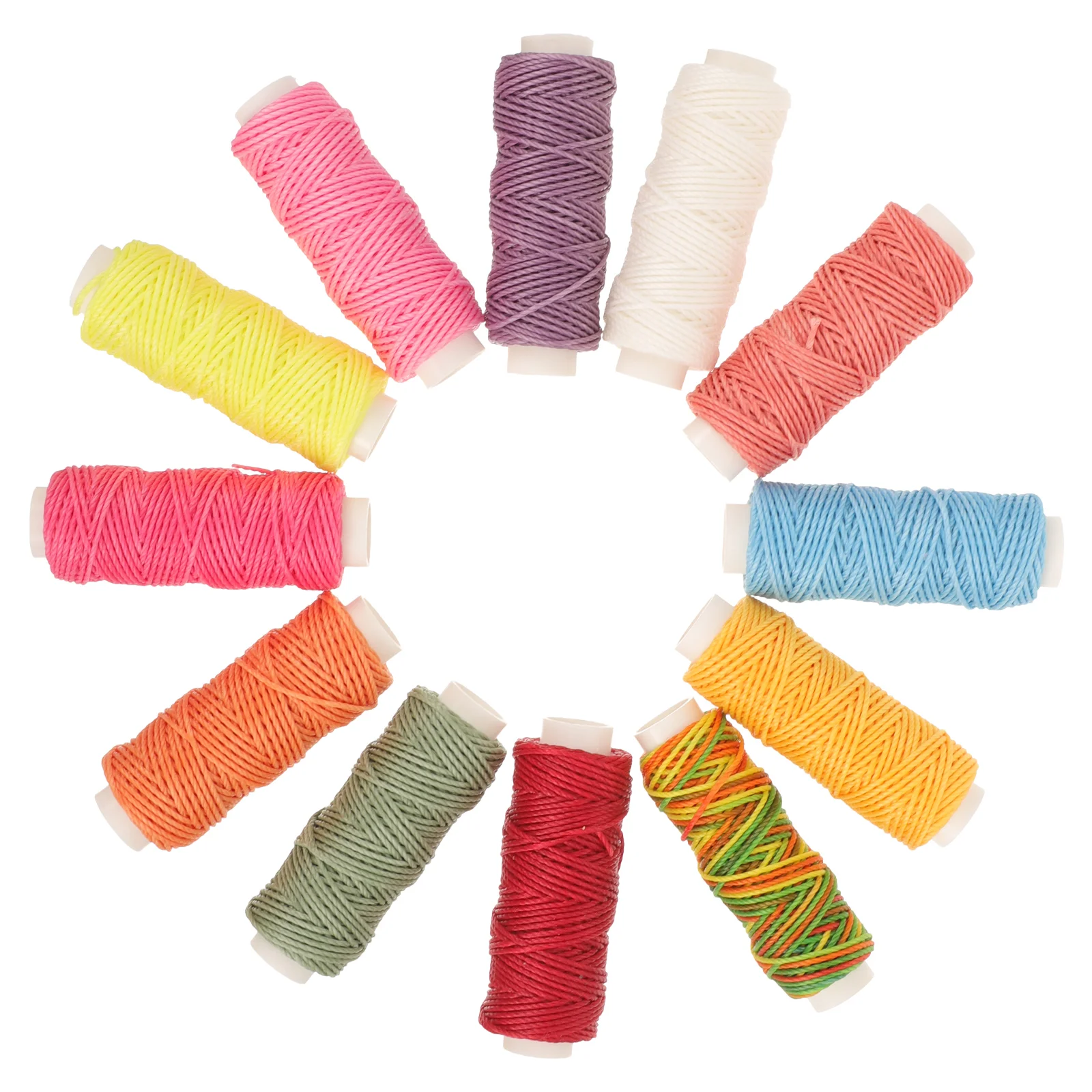 

12 Rolls Craft Accessories Stitching Line Sewing Thread Wax Embroidery Polyester Waxed Cord Working Tools