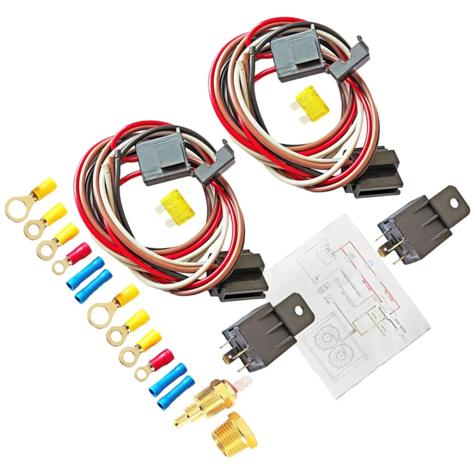 Комплект проводки электрического вентилятора на 40 А 175–85 градусов детали