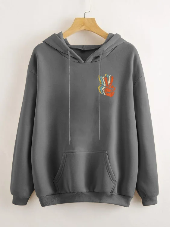 

Women's Sweater Letter Printing Thickened Cartoon Pattern Long Sleeve Loose Ladies Pullover Tops