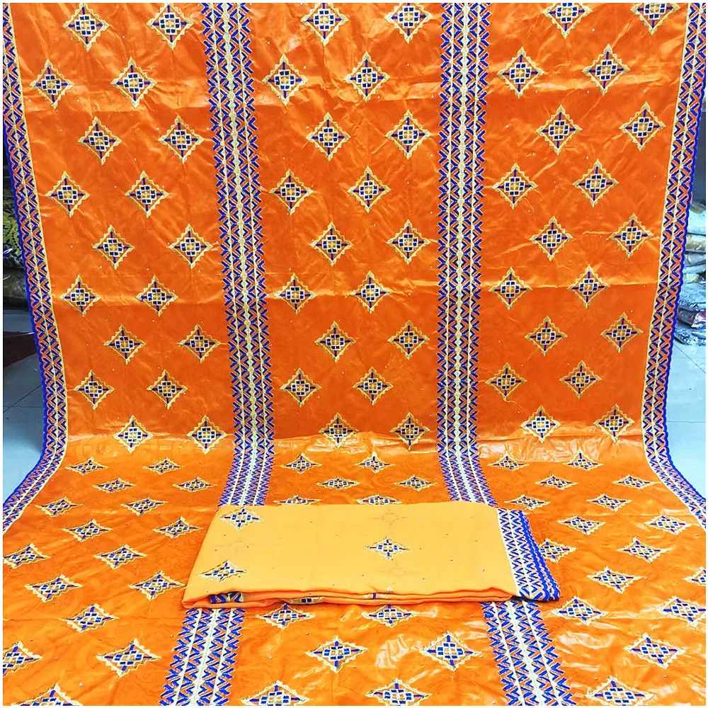 

5 + 2 ярда африканская базиновая Роскошная ткань с шарфом и Бродом Новейшая модная вышивка кружевная ткань для свадебной вечеринки