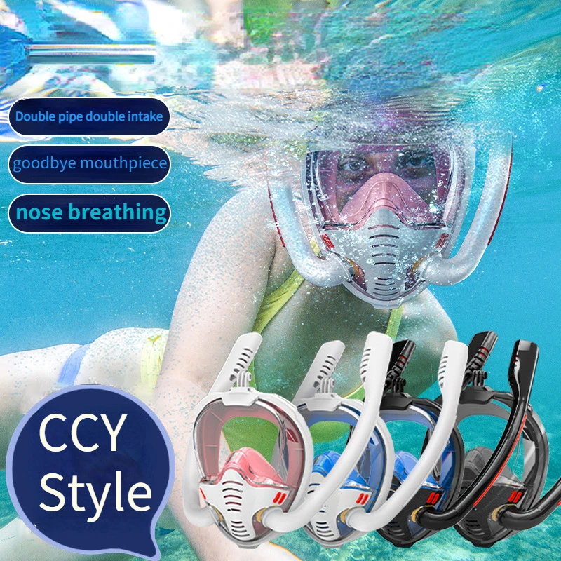 

Snorkeling Mask Double Tube Diving Mask Adults Kid Swimming Mask Diving Goggles Self Contained Underwater Breathing Apparatus