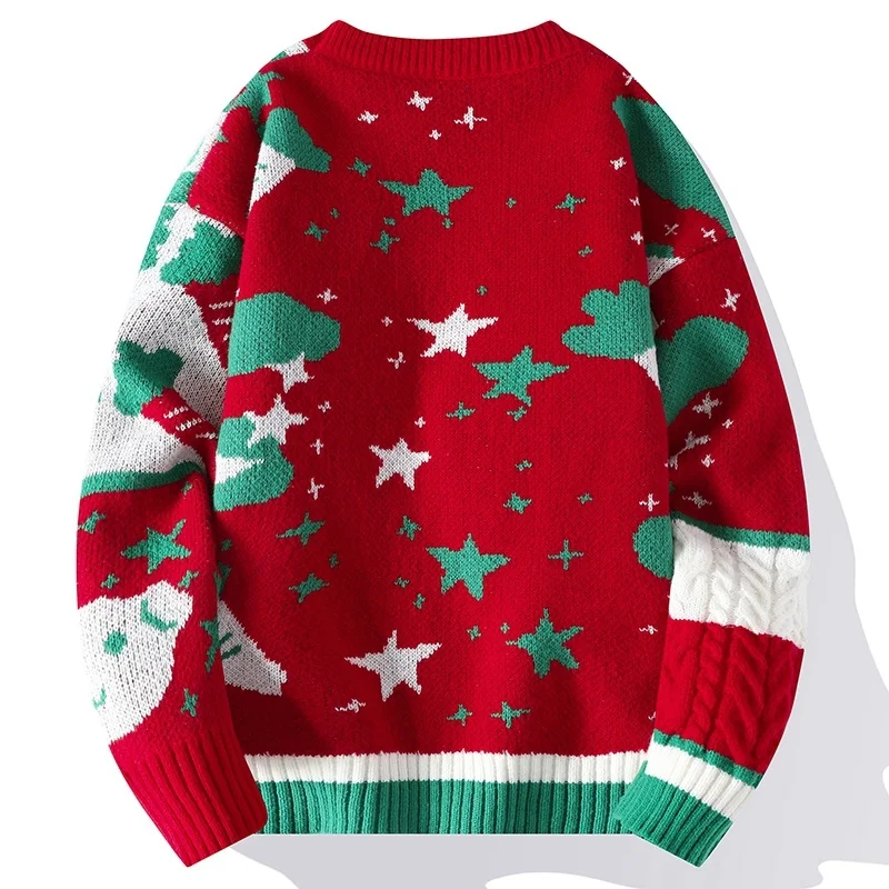 

Unisex Christmas Women New Winter Fashion Pullover Casual Keep Warm Fleece Knitted Cute Sweater For Men