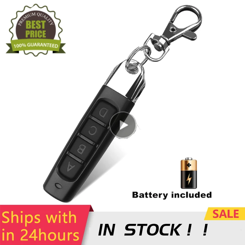 

1pcs 433MHZ Remote Control 4 Channe Garage Gate Door Opener Remote Control Duplicator Clone Cloning Code Car Key Opener Remote