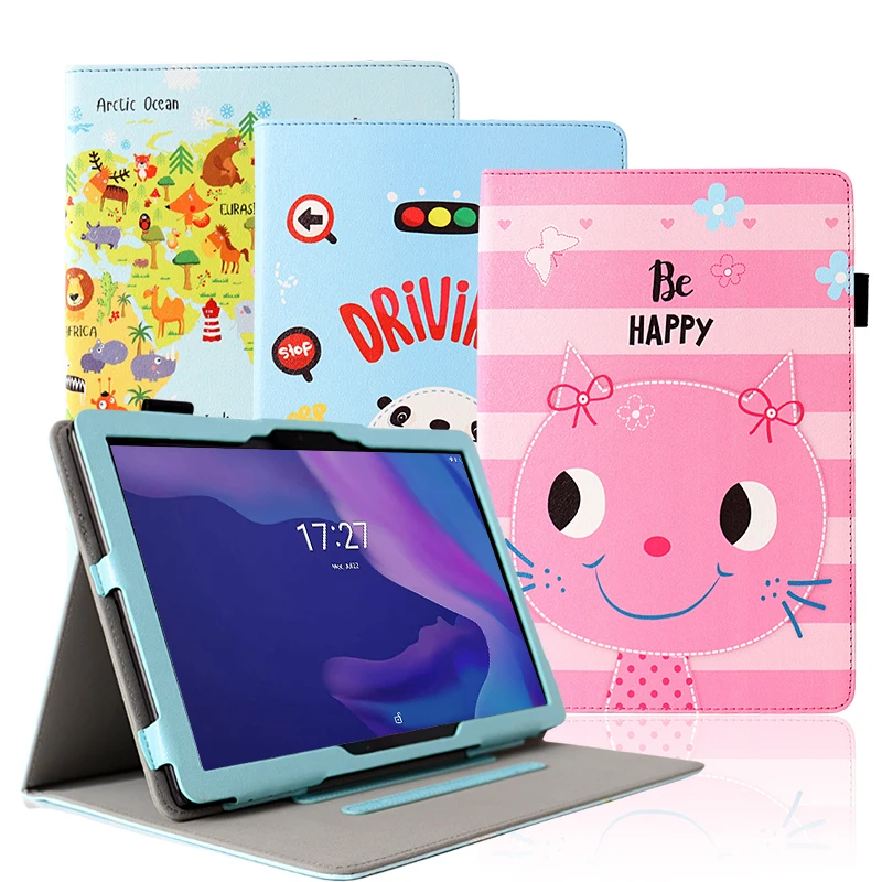 

Painted Cover Case for TCL Tab 10 HD 9160G 9460G 10.1" Tablet PC Folding Stand Magnetic Funda Capa with Hand Strap