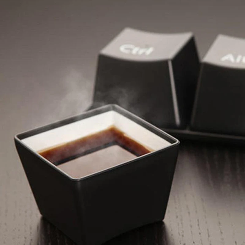 3 Pcs Set Creative Keyboard Tea Cup Office Coffee Cups Black Color Ctrl Del Alt Keys Mugs Promotion Gifts Trade Shows Wedding |