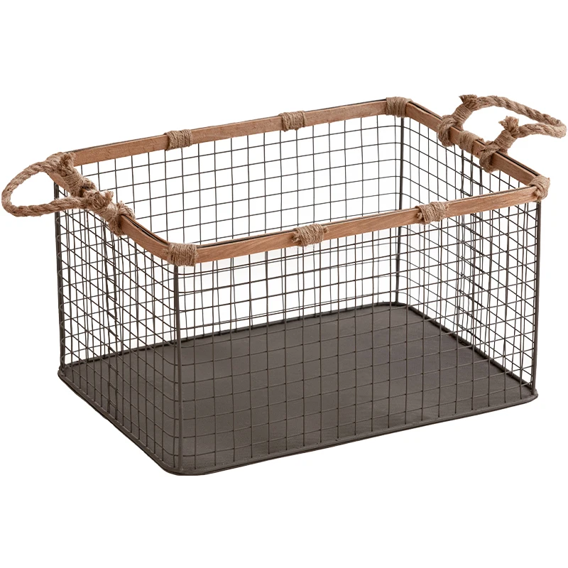 Винтажная железная сетчатая корзина для хранения закусок и фруктов кухонная