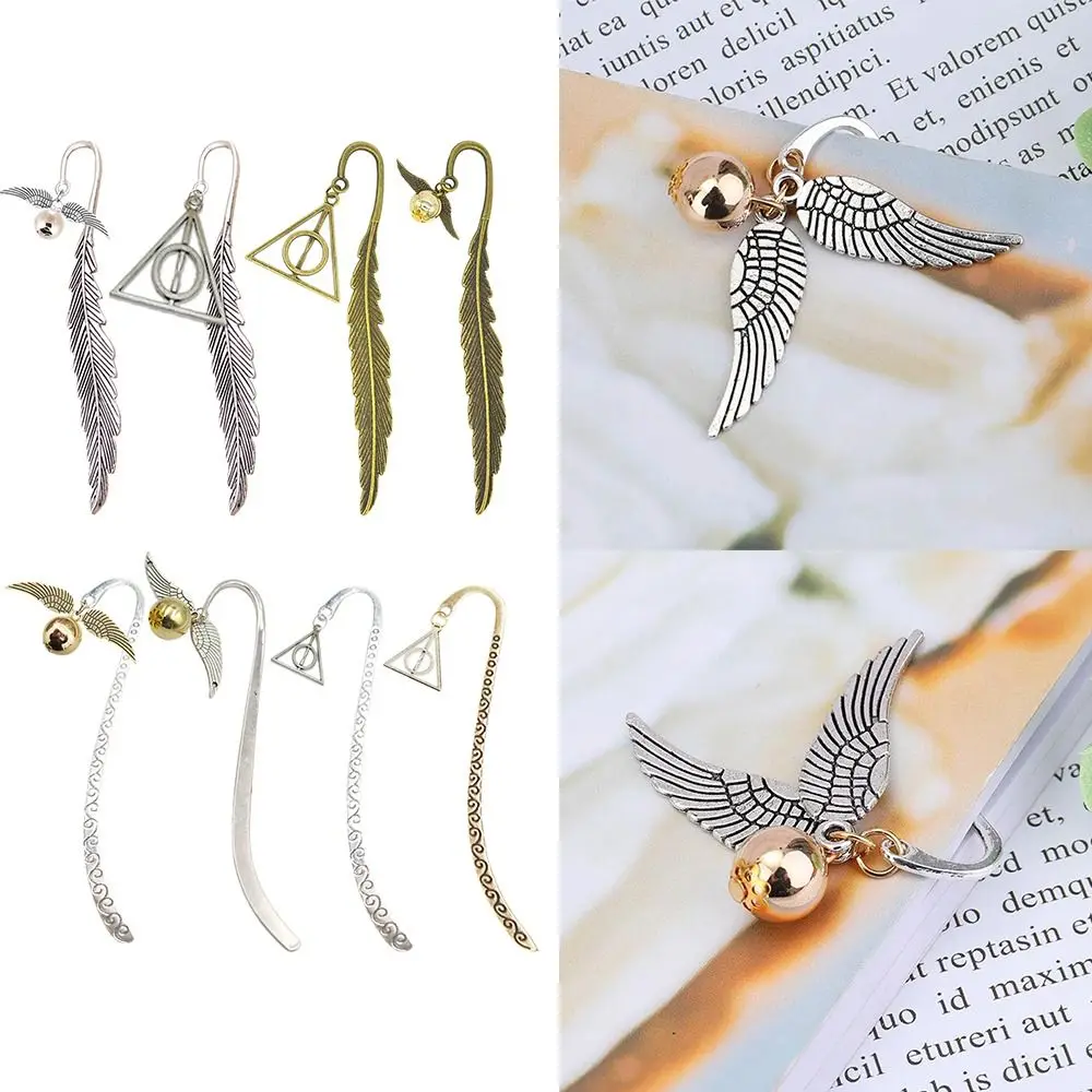 

Handcrafted Gift Wing Snitch Bookmark Retro with Wings Ball Pendant Metal Pagination Mark Book Page Markers Students