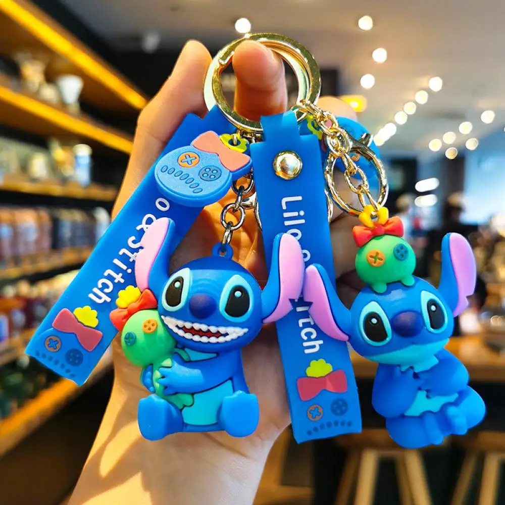 

Classic Stitch Station Key Chain Disney Keychain Lilo & Stitch Doll Cute Couple Girls' Bag Charm Car Lifting Activity Gift Kids
