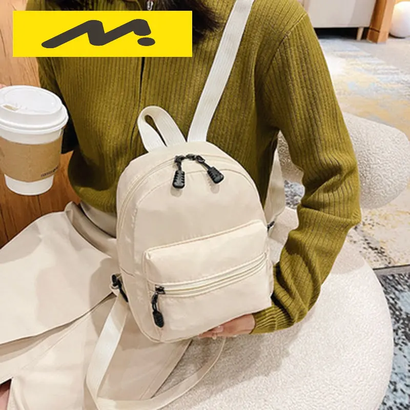 Mini Women Backpacks 2022 Trend Nylon Female Bag Small School Bags White Rucksack for Teen Girls Fashion Casual Backpack