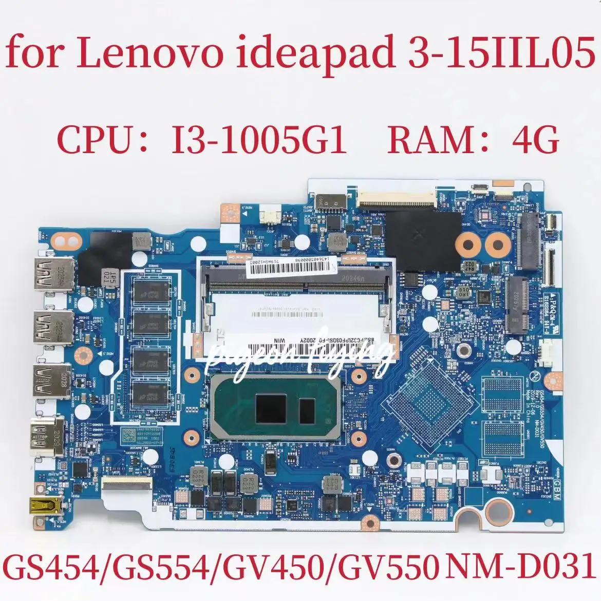 

NM-D031 for Lenovo Ideapad 3-15IIL05 Laptop Motherboard CPU:I3-1005G1 UMA RAM:4G FRU:5B20S44270 5B21B36559 5B21B36558 5B20S44271