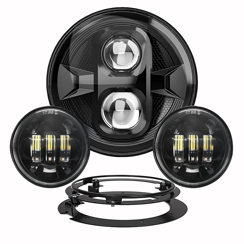 

7-дюймовая лампа головного света и противотуманные фары 4,5 дюйма, 7-дюймовый кронштейн, детали монтажного кольца для мотоцикла, для Harley Touring Road King Street Glide