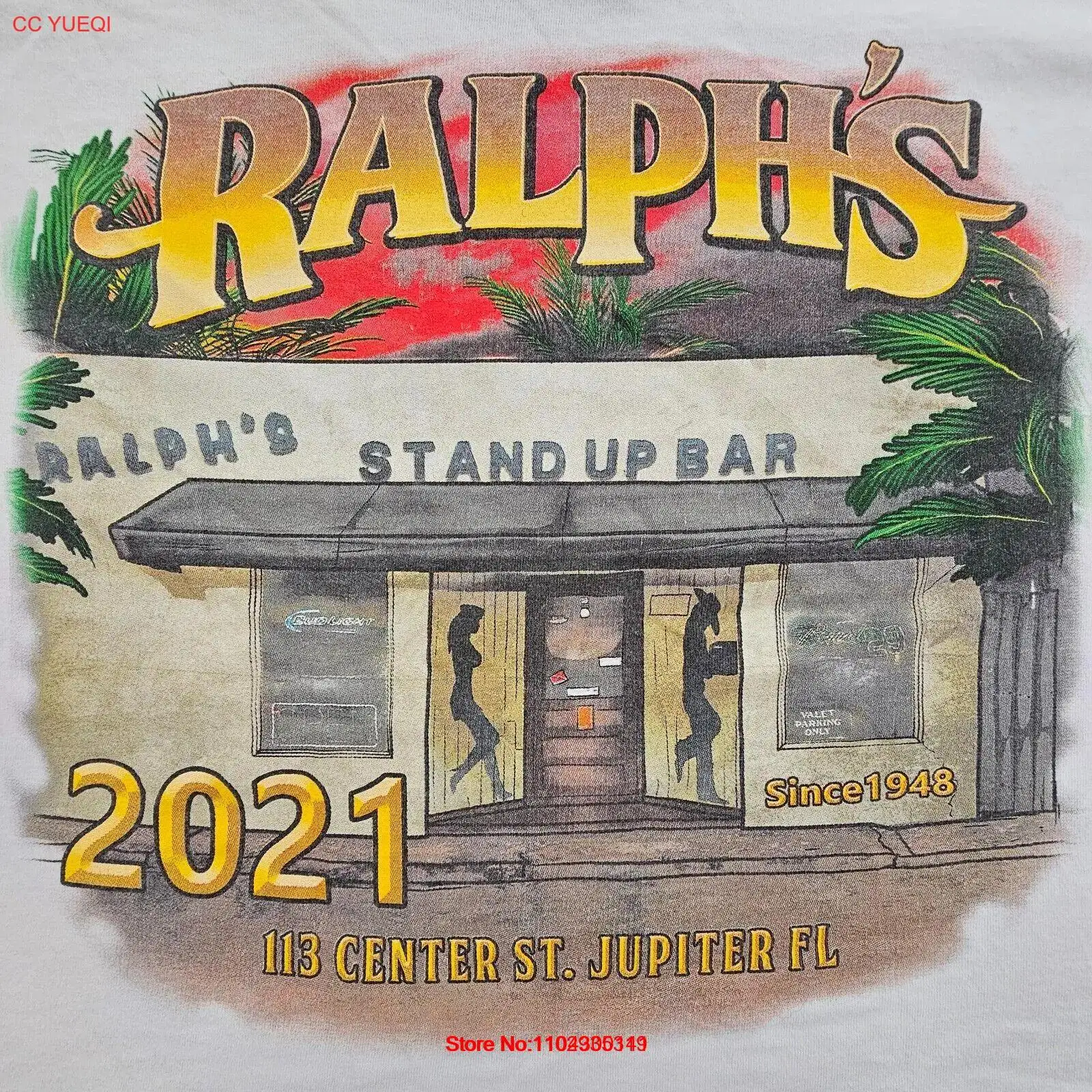 Ralph's Stand Up Bar Jupiter FL Белая хлопковая футболка с короткими рукавами мужская 2XL