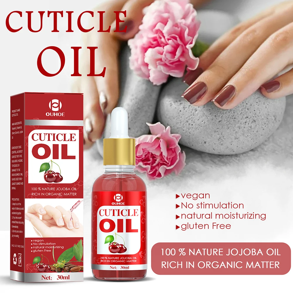 

30ml Nail Cuticle Oil Natural Jojoba Nail Cuticle Oil Contain Vitamin B E Moisturizing Nourishing Essence Nail Polish Care