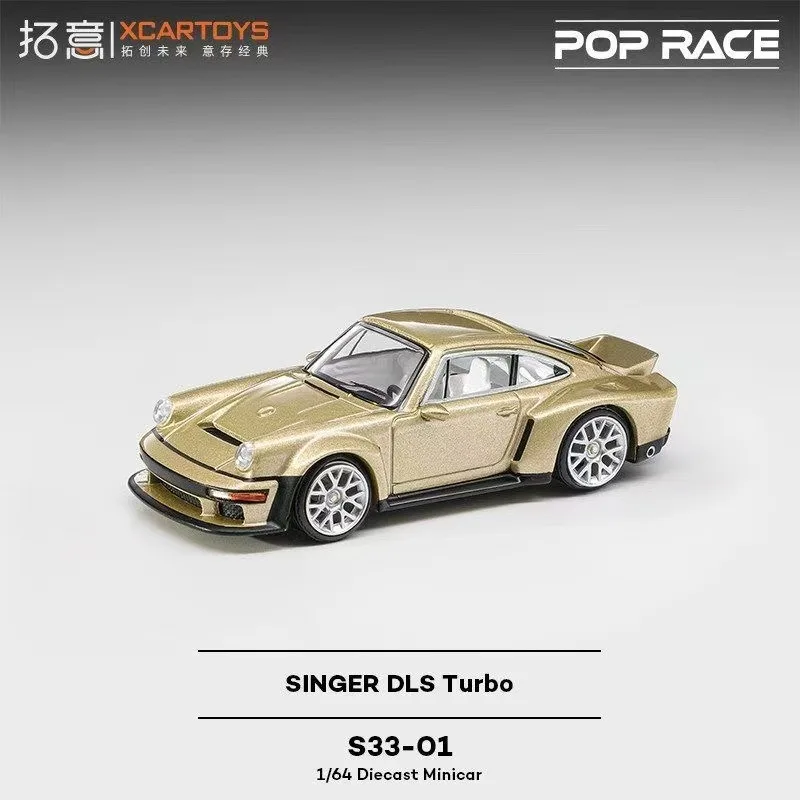 Фото POP RACE 1:64 PR640132 Porsche Singer DLS Turbo, золотая литая модель автомобиля из сплава, серия подарочных игрушек, подарок на Рождество, подарок для мальчика, игрушка для мальчика №3