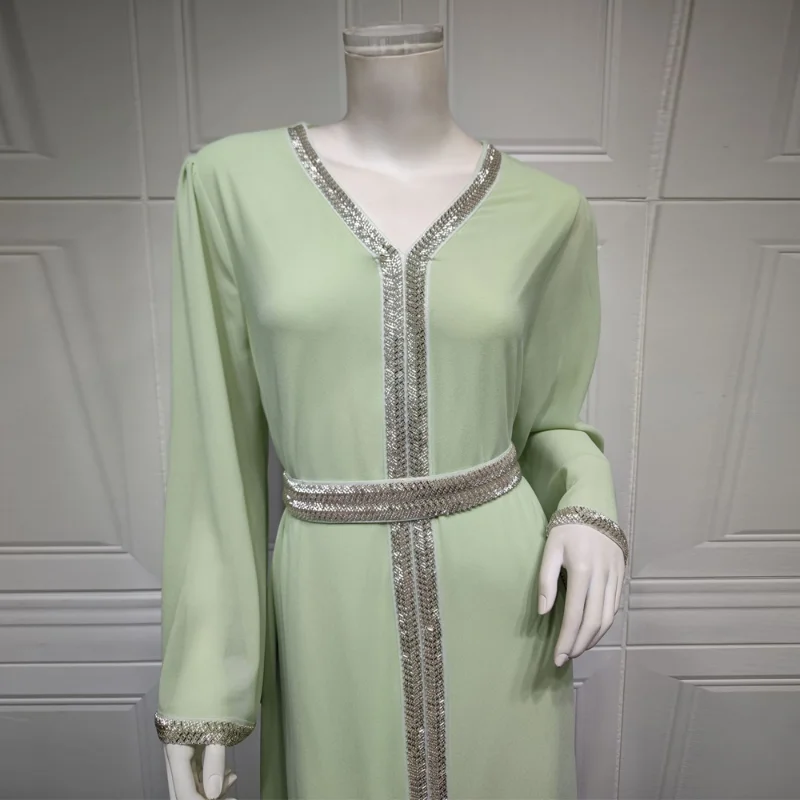 Muslim Kaftan Abaya Dress Kimono Women Dubai Party Gown Djellaba Women Long Sleeve Maxi Robe Islamic Clothing Caftan Marocain