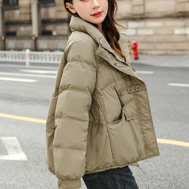 Зимнее пальто женское утолщенное свободное теплое короткие пуховики с