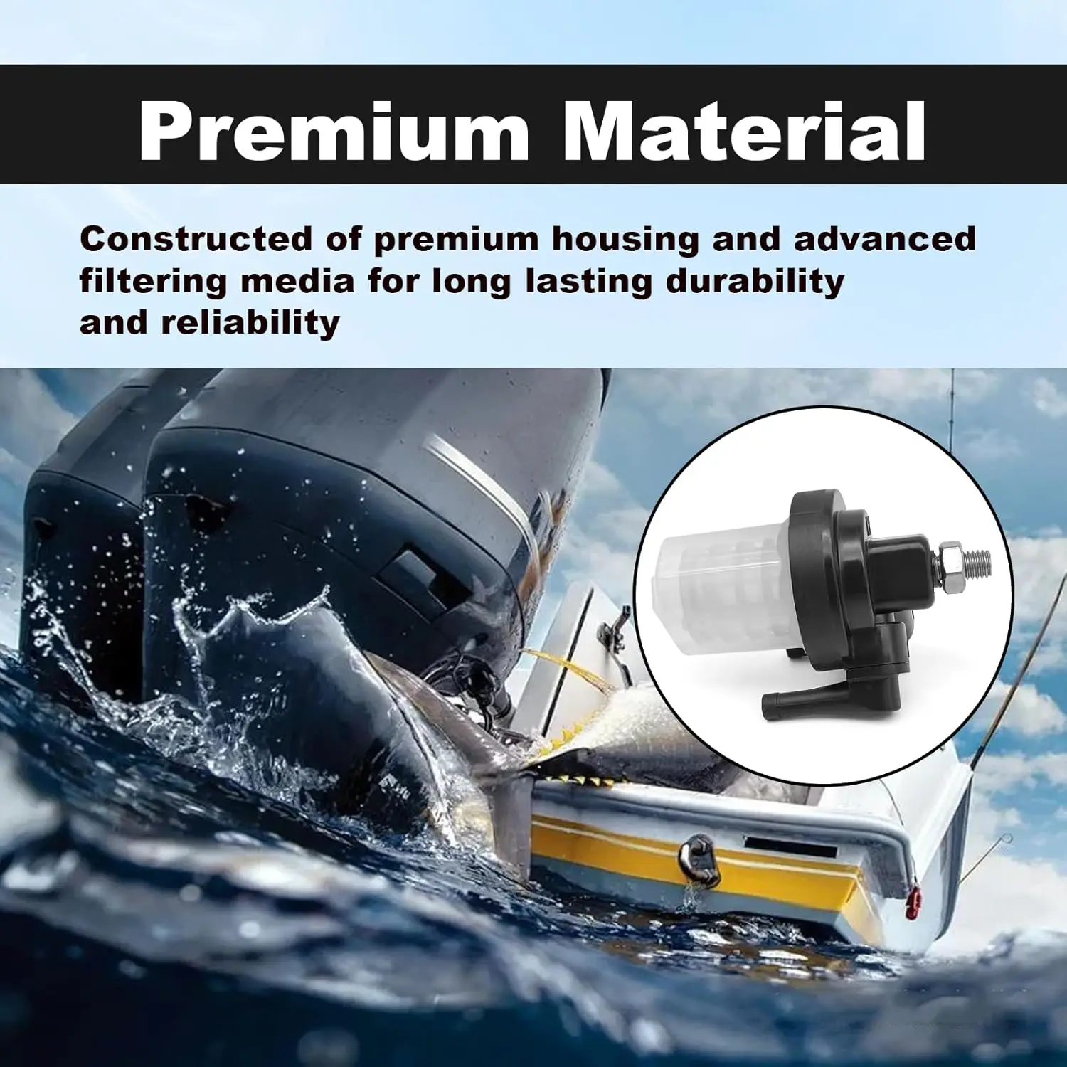 Топливный фильтр 61N-24560-00-00 подходит для Yamaha 2T 5-90HP или 4T F9.9-F50 61N-24560-01 61N-24560