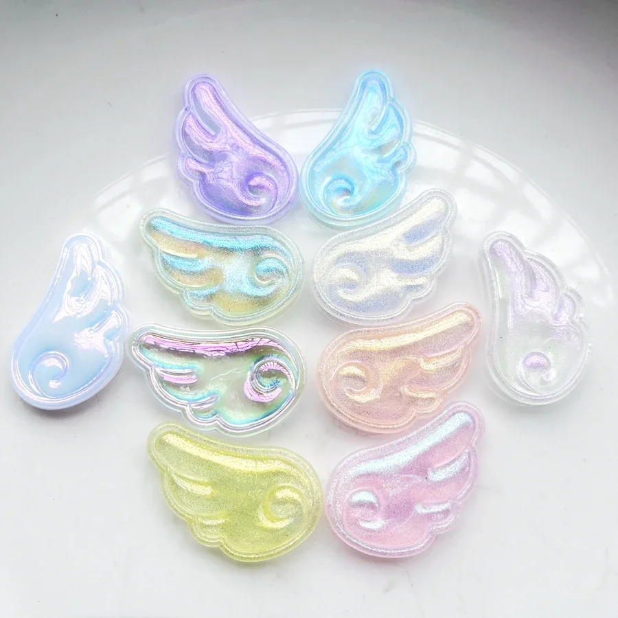 6 шт. новый милый 41 мм * 25 Мультяшные крылья серия с плоской задней каучуковой