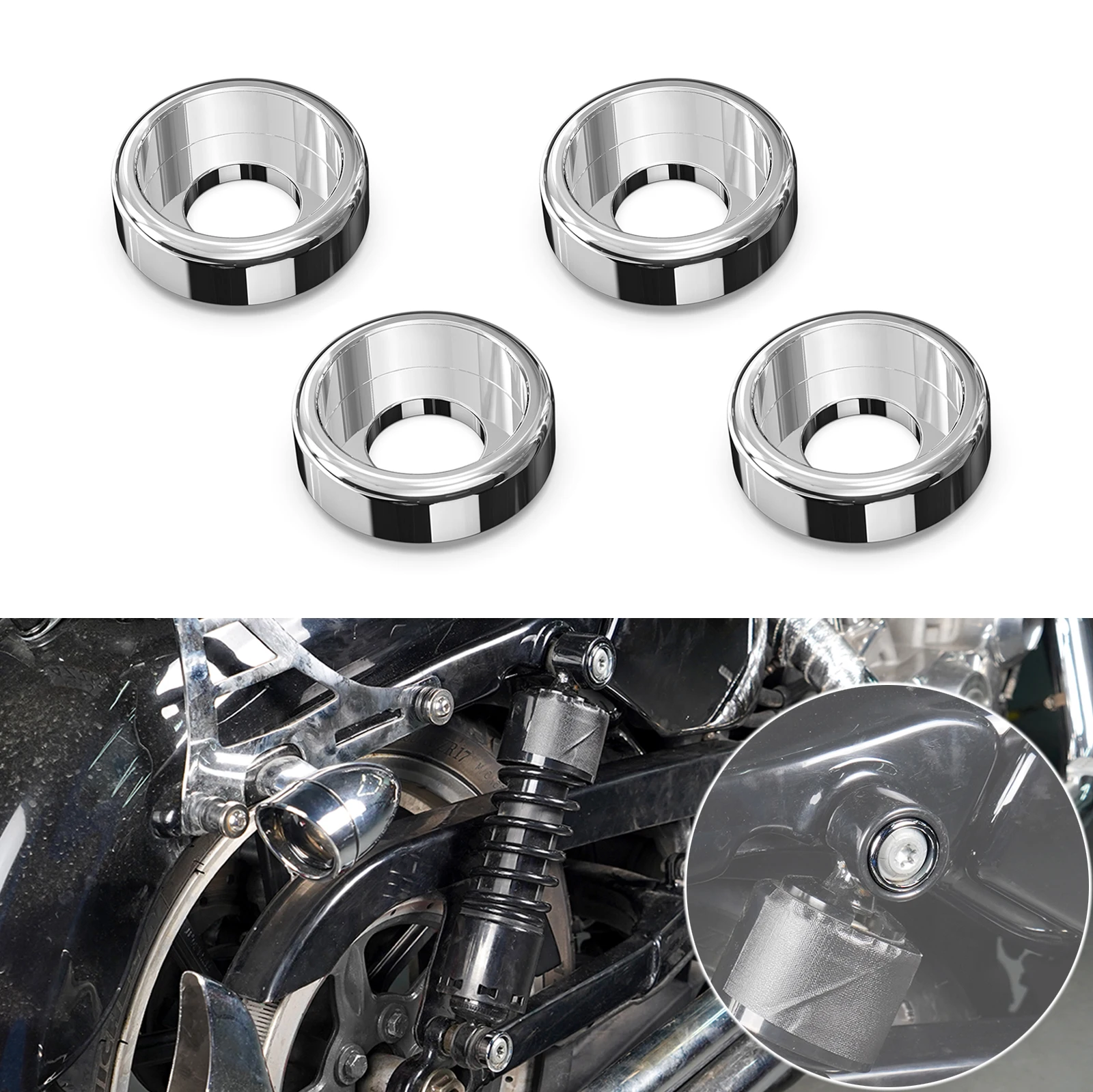 

4 декоративных кольца кронштейна амортизатора для Harley Iron 883 XL883N 883 Super Low XL883L 2016-2022 48 XL1200X 16-22 Iron 1200 18-21