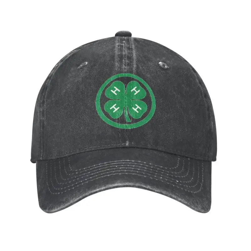 

New Personalized Cotton Four Leaf Clover 4H Baseball Cap Women Men Adjustable Dad Hat Streetwear