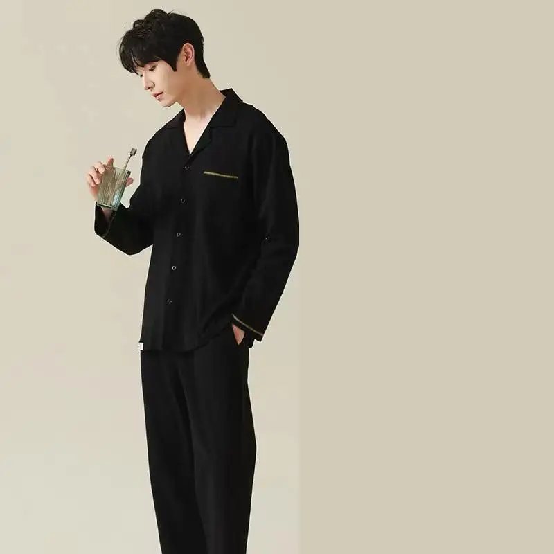 

Новинка весна-осень мужская пижама Flame of dream хлопковая Домашняя одежда с длинным рукавом Set2081