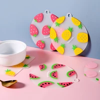 kawaii cup coaster fruit cartoon pattern silicone material non slip bowl mat heat insulation hot drink rack placemat new