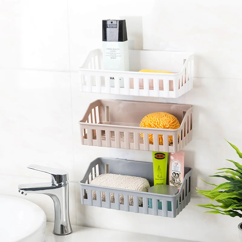 

Storage Shelf Kitchen Organizer On Wall Baskets Toilet Holder Washing Bathroom Gadgets Rack Shower Dish Accessories Organization