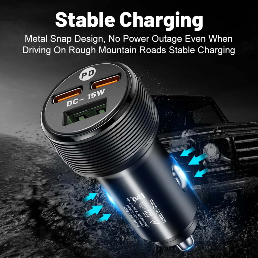 

USB Dual PD Car Charger Car Phone Car Charger Charger 3A 5V ABS Black Car Charger USB Dual PD Car Phone Car Phone