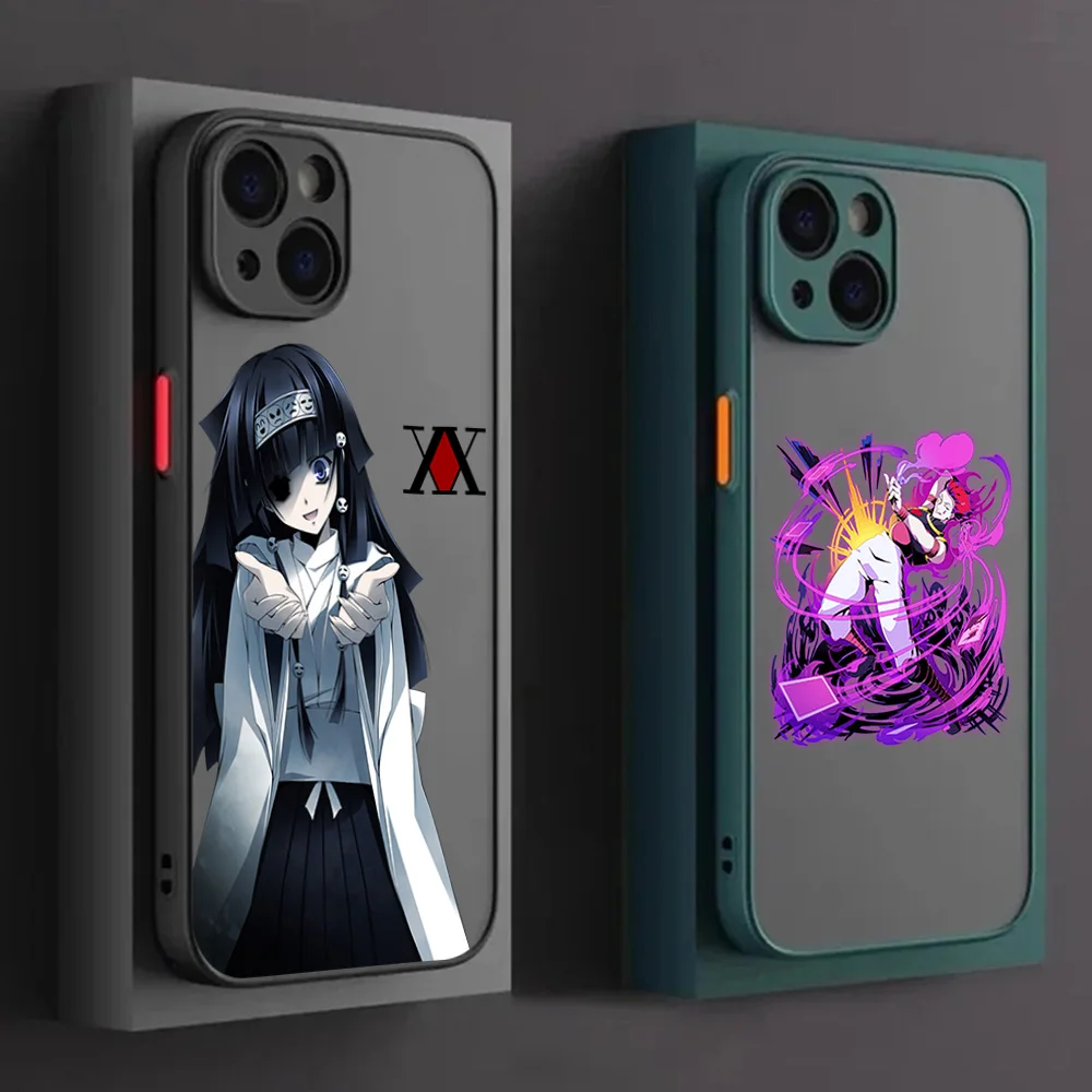 Чехол для телефона iPhone 16 Pro Max 15 14 7 8 Plus 13 12 11 XR X SE 15P Hunter Kurapika полупрозрачная матовая