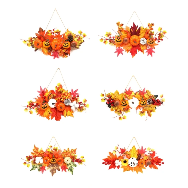 

Festive Autumn Harvest Festival Maple Leaf Pumpkin Decorations Wall Ornament