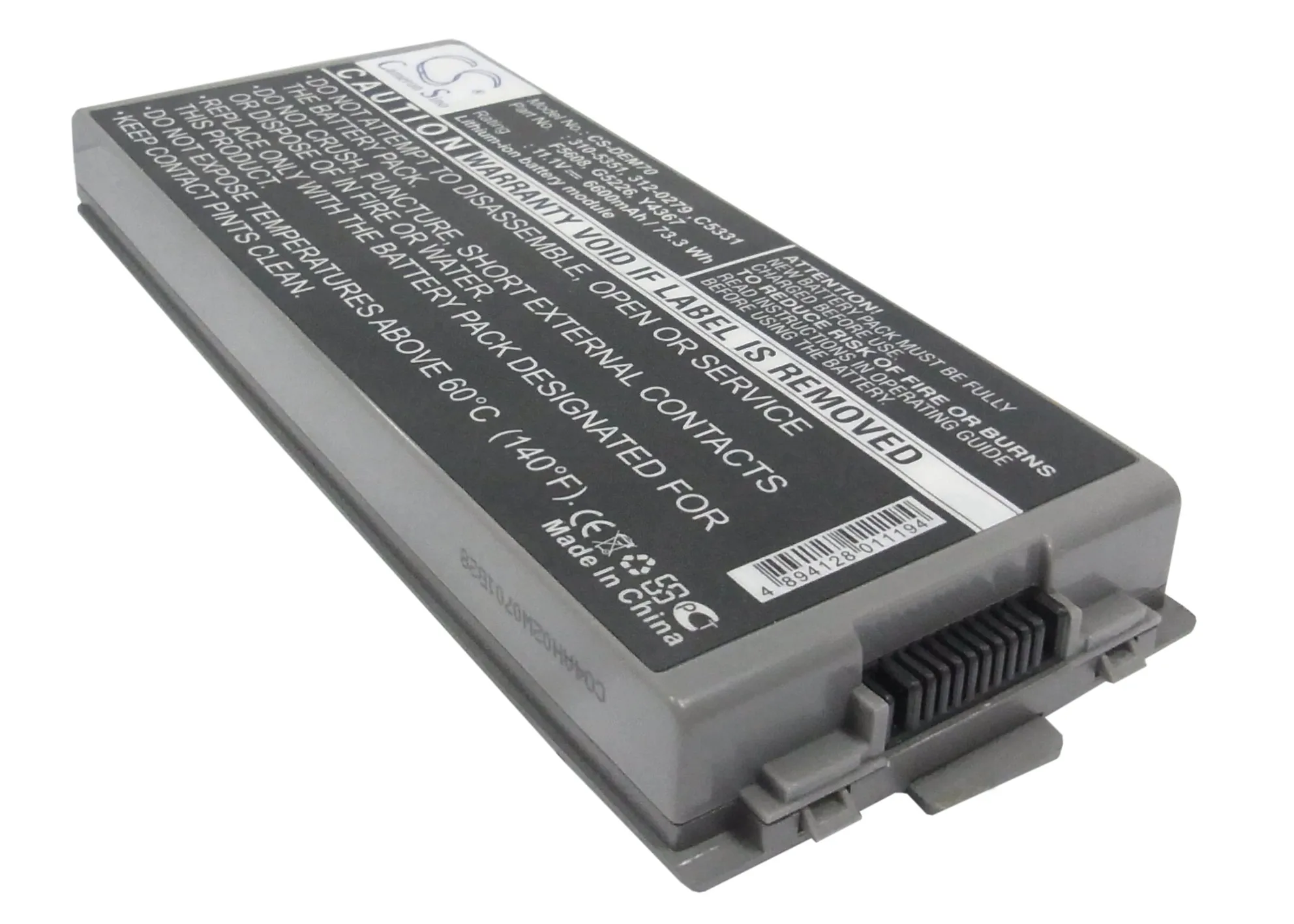 

Аккумулятор CS 6600 мАч для DELL Latitude D810, Precision M70 310-5351, 312-0279, C5331, F5608, G5226, Y4367