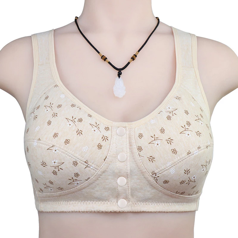 

Plus Size Women Bra Underwear Seamless Bralette Front Closure Bra Wireless Bras Push Up Full Cotton Soft Breathable Thin Sport