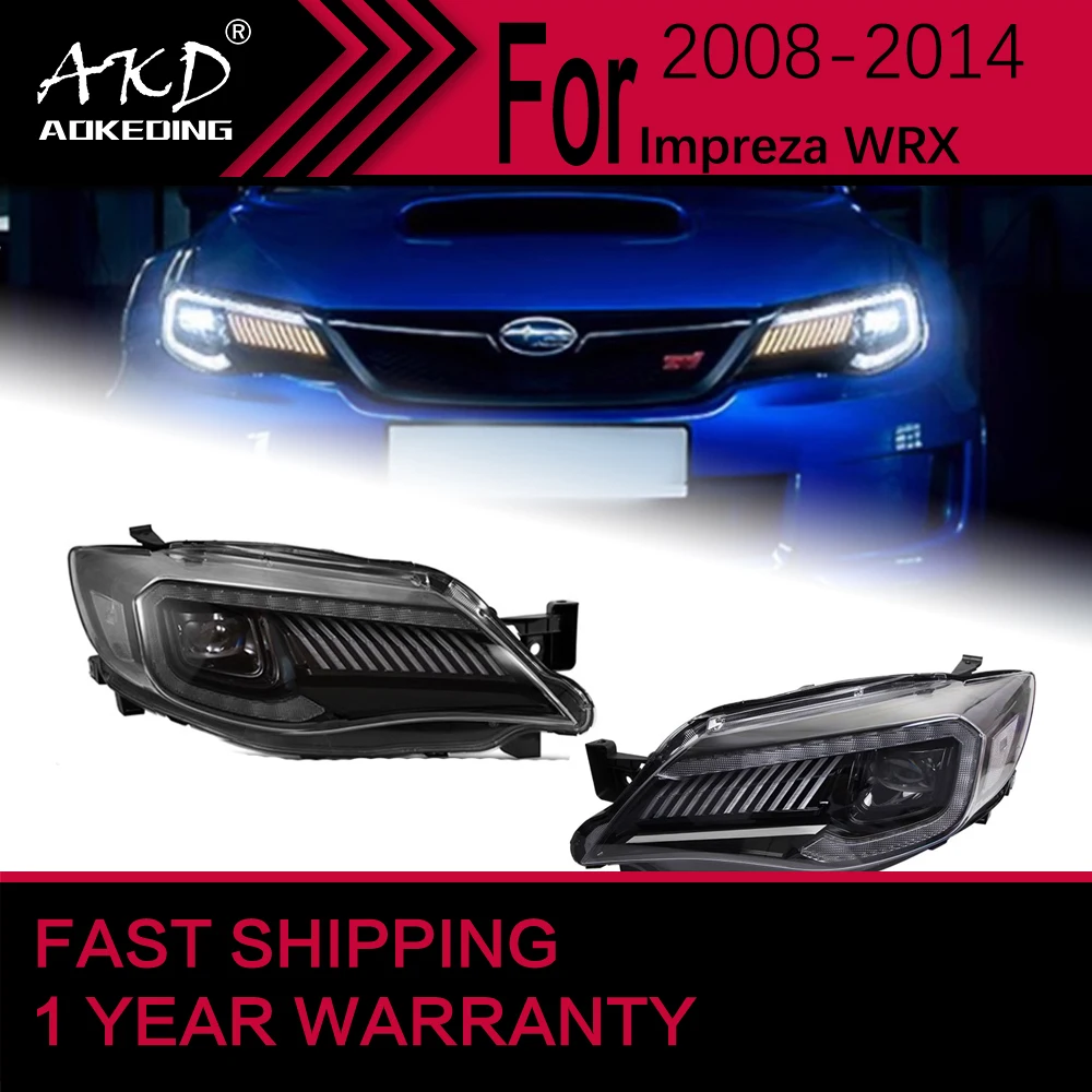 Автомобильные фары для Subaru Impreza светодиодные 2008-2014 лампа WRX Drl линза проектора
