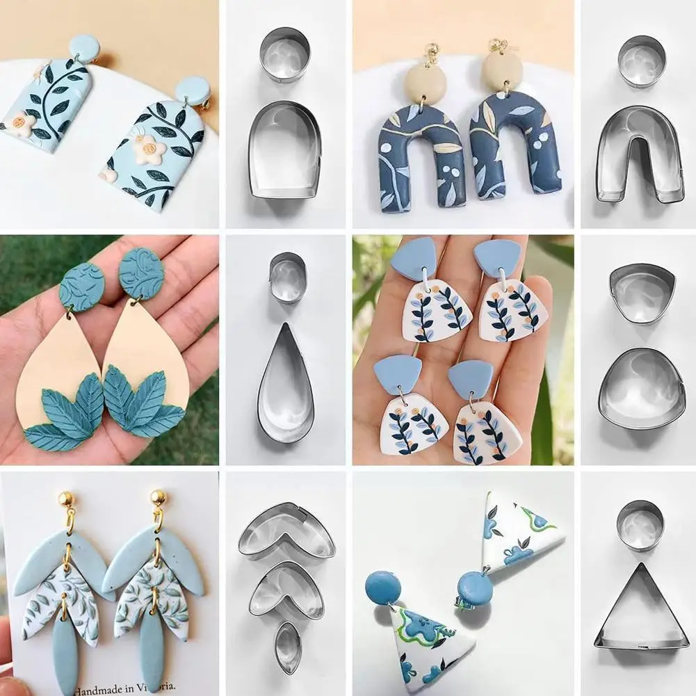 

Резак для сережек из полимерной глины, стальная глина, режущая форма для сережек, ювелирные изделия, подвески, различная керамика, «сделай с...