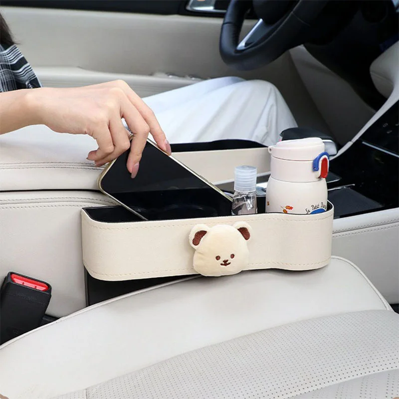 

Car Slit Storage Box Creative Leather Multifunctional Universal Car Seat Slit Storage Box Large Capacity Car Accessories