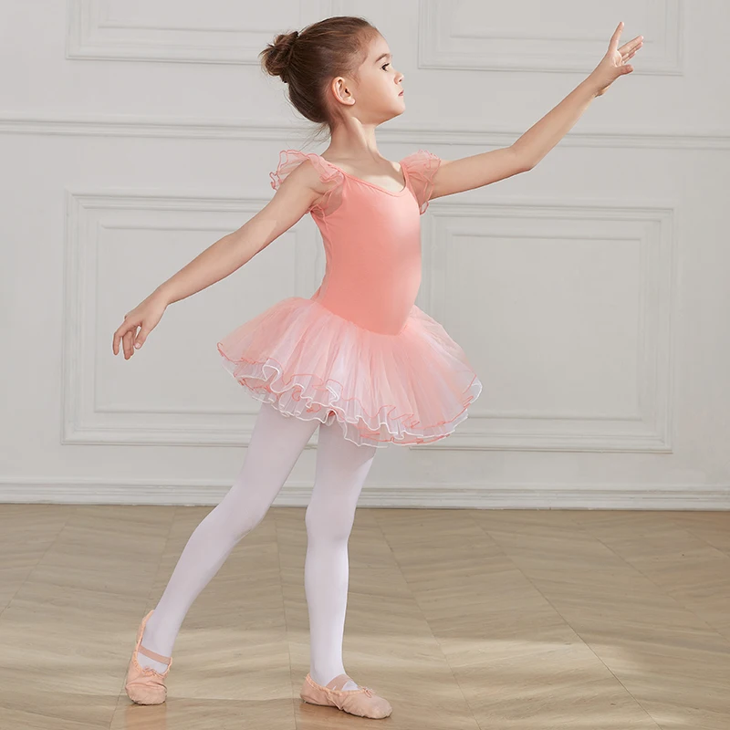 AOQUNFS Girls Ballet Dress Kids Dance Leotard Children Tutu Skirts Gymnastics Ballet Leotards Cotton Costumes for Ballerina