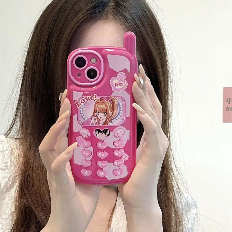 Милый мультяшный 3D чехол для телефона с девочкой iPhone 13 12 Pro Max XS 11 XR X модный