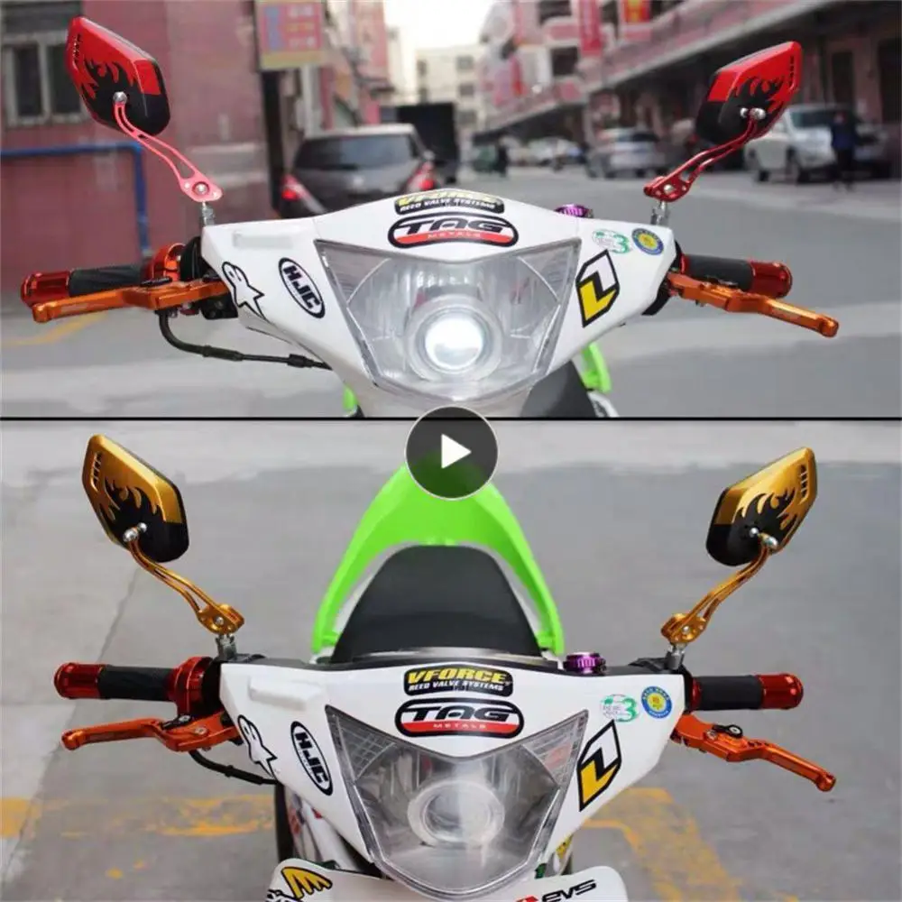 

Aluminum Alloy Universal Motorcycle Scooter Back Side Mirror Exquisite Motorcycle Back View Mirror Esay To Install Stylish 350g