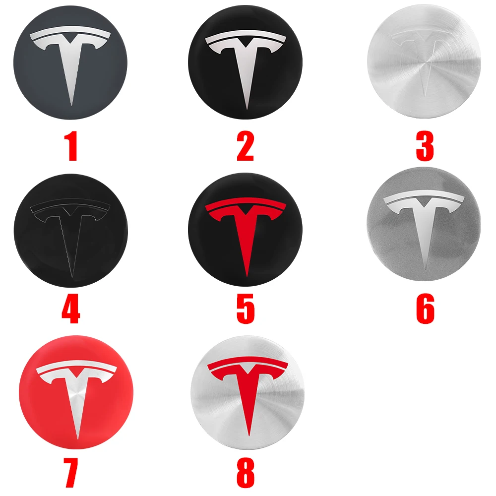 

Для Tesla Model 3, Model Y, Model S: Декоративные наклейки-эмблемы на центральные колпачки колес (4 шт., 56 мм) – Аксессуары для автостайлинга