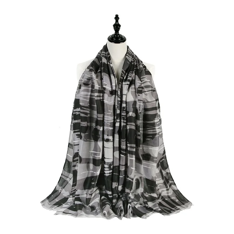 

Camouflage Satin Print Pattern Ladies Scarves Fashion Autumn Winter Women Scarf Shawl Wrap Headband Cotton Headscarf