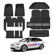 For Tesla Model X Floor Mat 2021 2022 2023 Model X 3D All Weather Mats Full Set Floor Liner Interior Accessories Left Hand Drive