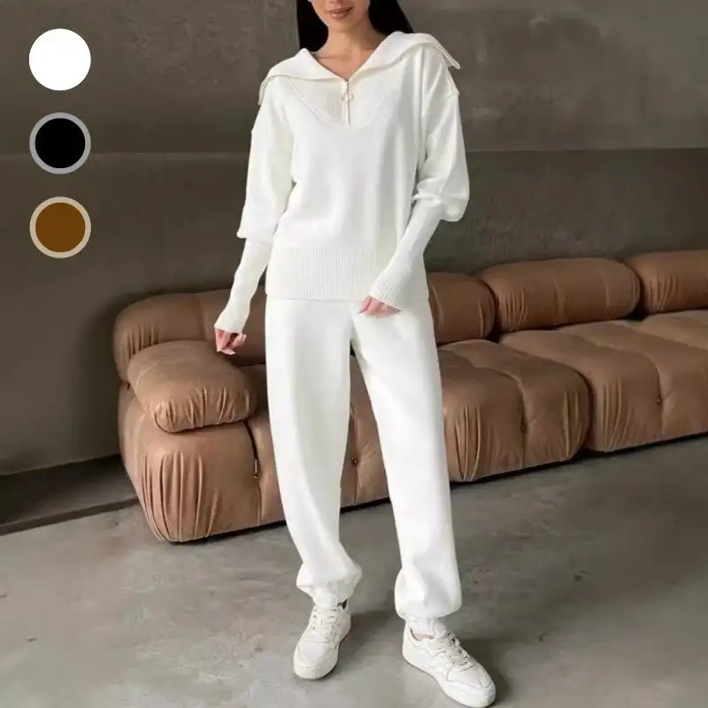 Нижние предложения sportradh 2-стэiliges Набор для Damen – Oberteil mit Revers und halbem Reißverschluss und되고