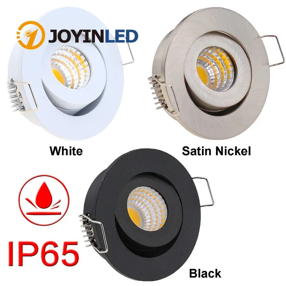 

10 шт., водонепроницаемая Встраиваемая Светодиодная потолочная лампа COB, 3 Вт, AC90-260V, 12 в пост. Тока