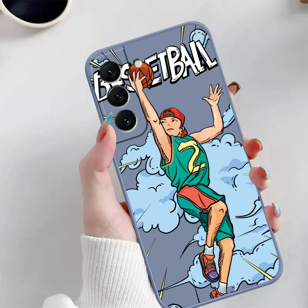 Case For Samsung Galaxy S23 S22 S21 S20 FE S11 S11E S10 S10E S9 S30 Ultra Plus 4G 5G Case Fundas Cqoues Shell Basketball Cartoon
